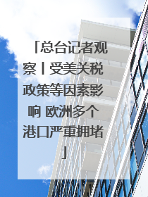 总台记者观察丨受美关税政策等因素影响 欧洲多个港口严重拥堵