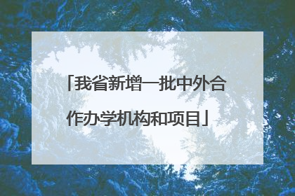我省新增一批中外合作办学机构和项目