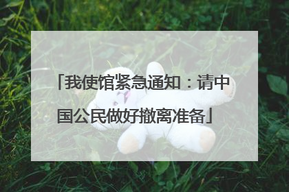 我使馆紧急通知：请中国公民做好撤离准备
