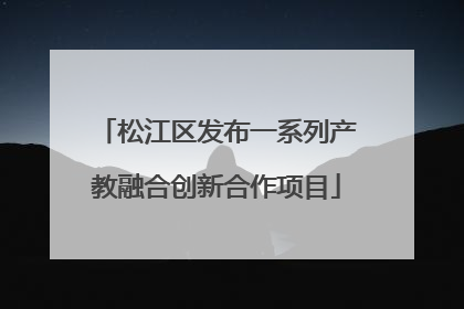 松江区发布一系列产教融合创新合作项目