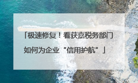 极速修复！看获嘉税务部门如何为企业“信用护航”
