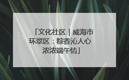 文化社区｜威海市环翠区：粽香沁人心 浓浓端午情