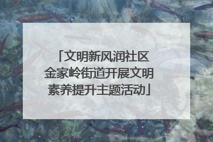 文明新风润社区 金家岭街道开展文明素养提升主题活动