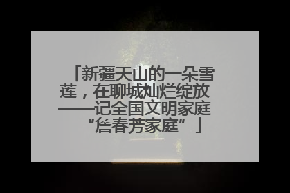 新疆天山的一朵雪莲，在聊城灿烂绽放——记全国文明家庭“詹春芳家庭”