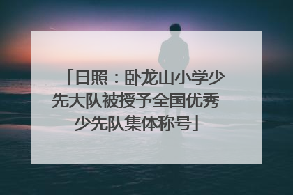 日照：卧龙山小学少先大队被授予全国优秀少先队集体称号