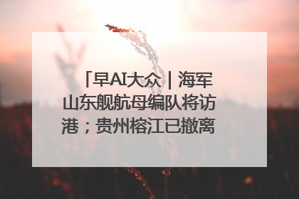 早AI大众｜海军山东舰航母编队将访港；贵州榕江已撤离转移群众超4万人