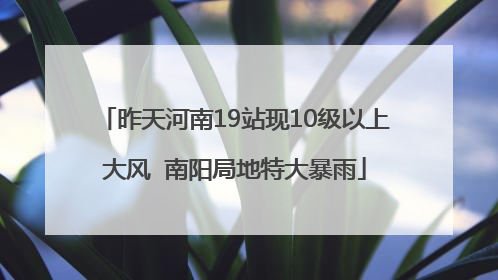 昨天河南19站现10级以上大风  南阳局地特大暴雨
