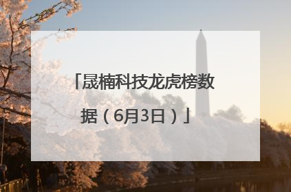 晟楠科技龙虎榜数据（6月3日）
