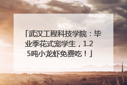 武汉工程科技学院：毕业季花式宠学生，1.25吨小龙虾免费吃！