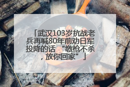武汉103岁抗战老兵再喊80年前劝日军投降的话 “缴枪不杀，放你回家”