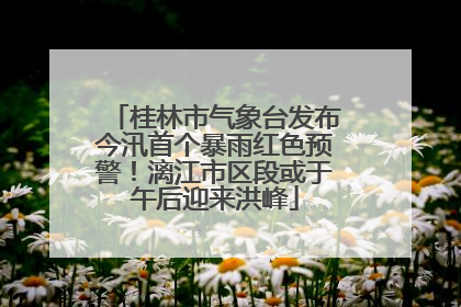 桂林市气象台发布今汛首个暴雨红色预警！漓江市区段或于午后迎来洪峰