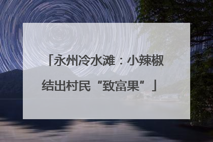 永州冷水滩：小辣椒结出村民“致富果”