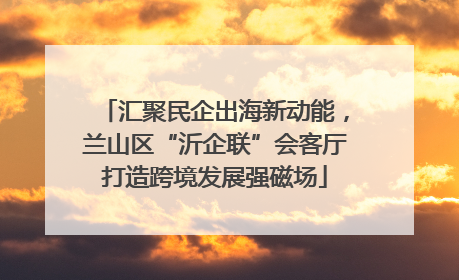 汇聚民企出海新动能，兰山区“沂企联”会客厅打造跨境发展强磁场