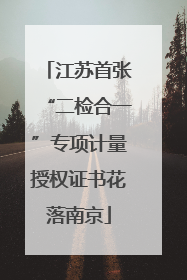 江苏首张“二检合一”专项计量授权证书花落南京