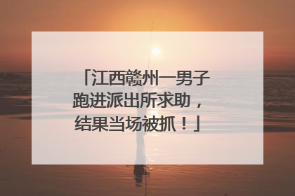 江西赣州一男子跑进派出所求助，结果当场被抓！