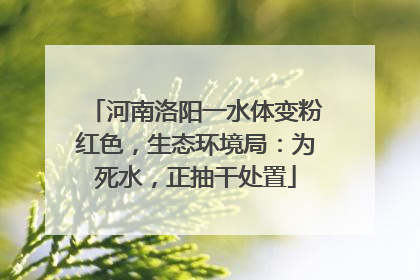 河南洛阳一水体变粉红色，生态环境局：为死水，正抽干处置