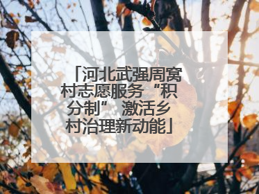 河北武强周窝村志愿服务“积分制” 激活乡村治理新动能
