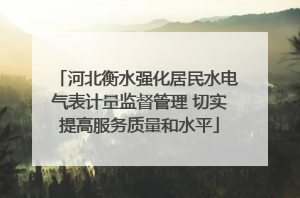 河北衡水强化居民水电气表计量监督管理 切实提高服务质量和水平