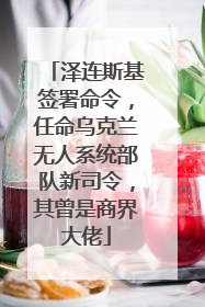 泽连斯基签署命令，任命乌克兰无人系统部队新司令，其曾是商界大佬