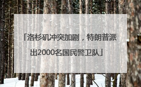 洛杉矶冲突加剧，特朗普派出2000名国民警卫队