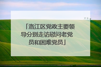 洛江区党政主要领导分别走访慰问老党员和困难党员
