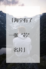 海宁有了一张“芯”名片