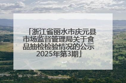 浙江省丽水市庆元县市场监督管理局关于食品抽检检验情况的公示2025年第3期
