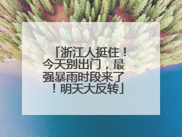 浙江人挺住！今天别出门，最强暴雨时段来了！明天大反转