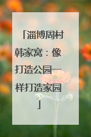 淄博周村韩家窝：像打造公园一样打造家园