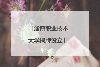 淄博职业技术大学揭牌设立
