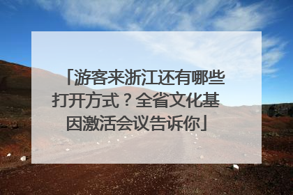 游客来浙江还有哪些打开方式？全省文化基因激活会议告诉你