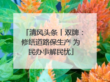 清风头条丨双牌：修缮道路保生产 为民办事解民忧