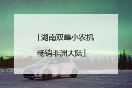 湖南双峰小农机畅销非洲大陆