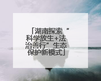 湖南探索“科学放生+法治善行”生态保护新模式