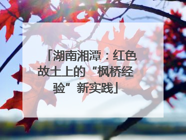 湖南湘潭：红色故土上的“枫桥经验”新实践