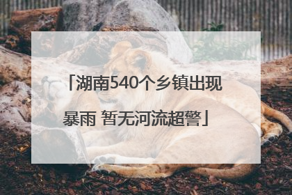 湖南540个乡镇出现暴雨 暂无河流超警