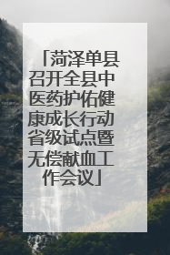 菏泽单县召开全县中医药护佑健康成长行动省级试点暨无偿献血工作会议