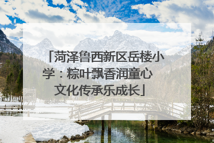 菏泽鲁西新区岳楼小学：粽叶飘香润童心 文化传承乐成长