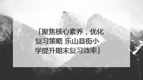 聚焦核心素养，优化复习策略 乐山县街小学提升期末复习效率
