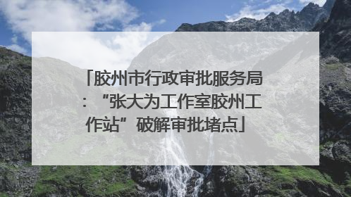 胶州市行政审批服务局：“张大为工作室胶州工作站”破解审批堵点