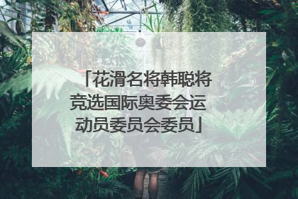 花滑名将韩聪将竞选国际奥委会运动员委员会委员