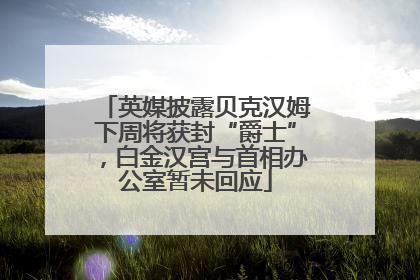 英媒披露贝克汉姆下周将获封“爵士”，白金汉宫与首相办公室暂未回应