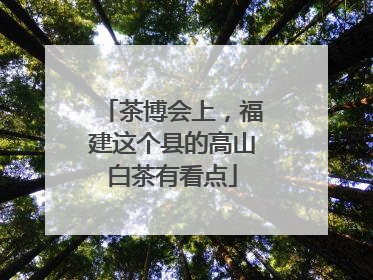 茶博会上，福建这个县的高山白茶有看点