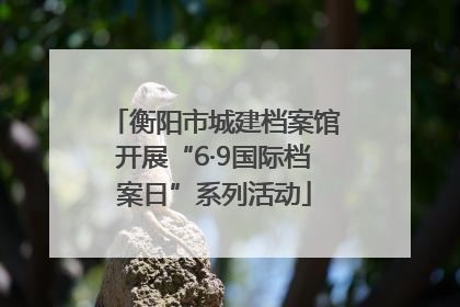 衡阳市城建档案馆开展“6·9国际档案日”系列活动