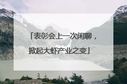 表彰会上一次闲聊，掀起大虾产业之变