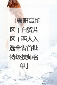 襄阳高新区（自贸片区）两人入选全省首批特级技师名单