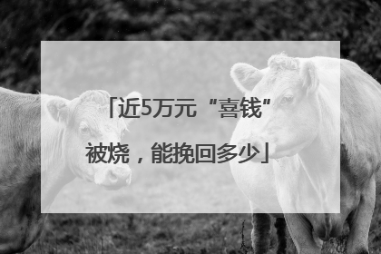 近5万元“喜钱”被烧，能挽回多少