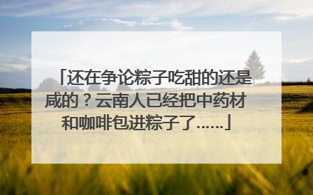 还在争论粽子吃甜的还是咸的？云南人已经把中药材和咖啡包进粽子了……