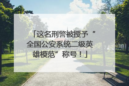 这名刑警被授予“全国公安系统二级英雄模范”称号！