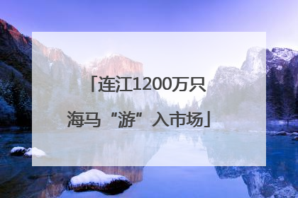 连江1200万只海马“游”入市场